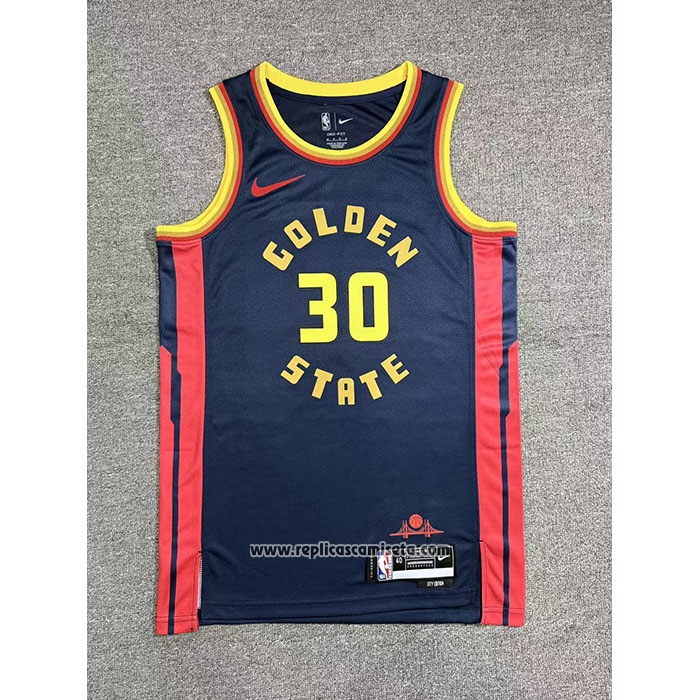 Camiseta Golden State Warriors Stephen Curry NO 30 Ciudad 2024-25 Azul